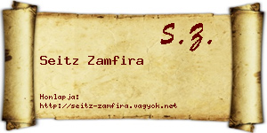 Seitz Zamfira névjegykártya